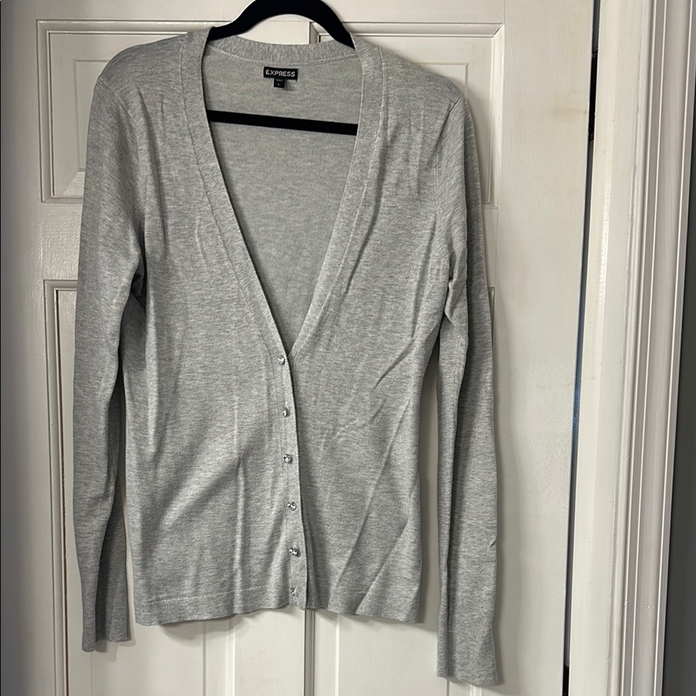 Express Gray Cardigan Sweater